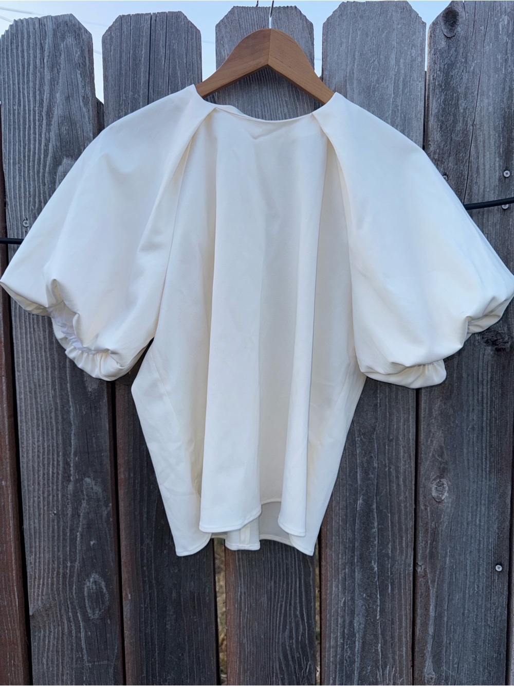 G. Label by Goop Jarvin puff sleeve blouse top pleated collar Size 4